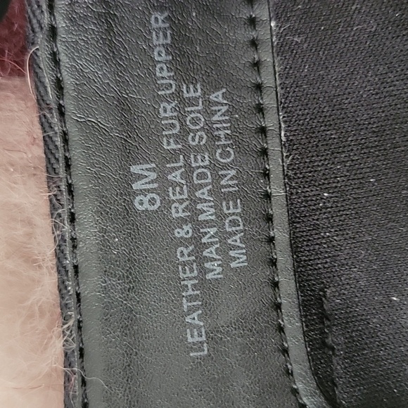 Rebecca Minkoff Jaylin Fox Fur-Trim Leather Lug Sole Combat Boot, Black 8 M - Picture 9 of 11